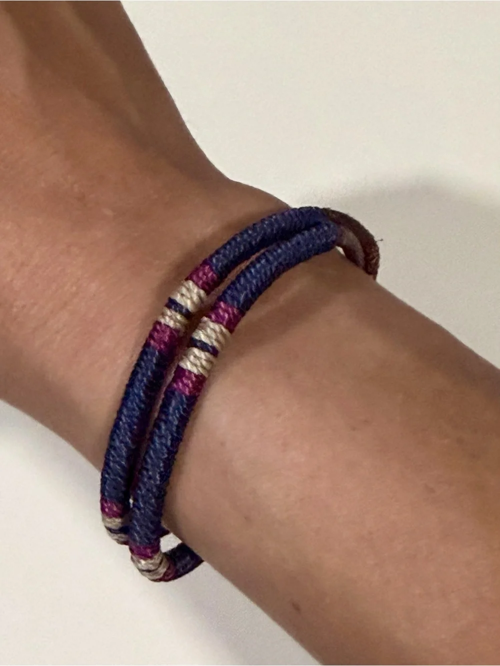 Carbon2Cobalt - Mens Navy + Purple Wrapped Cord Bracelet